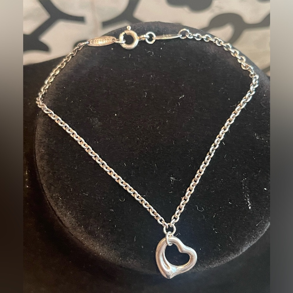 Authentic Tiffany & Co silver .925 Elsa Peretti Open Heart Bracelet EUC